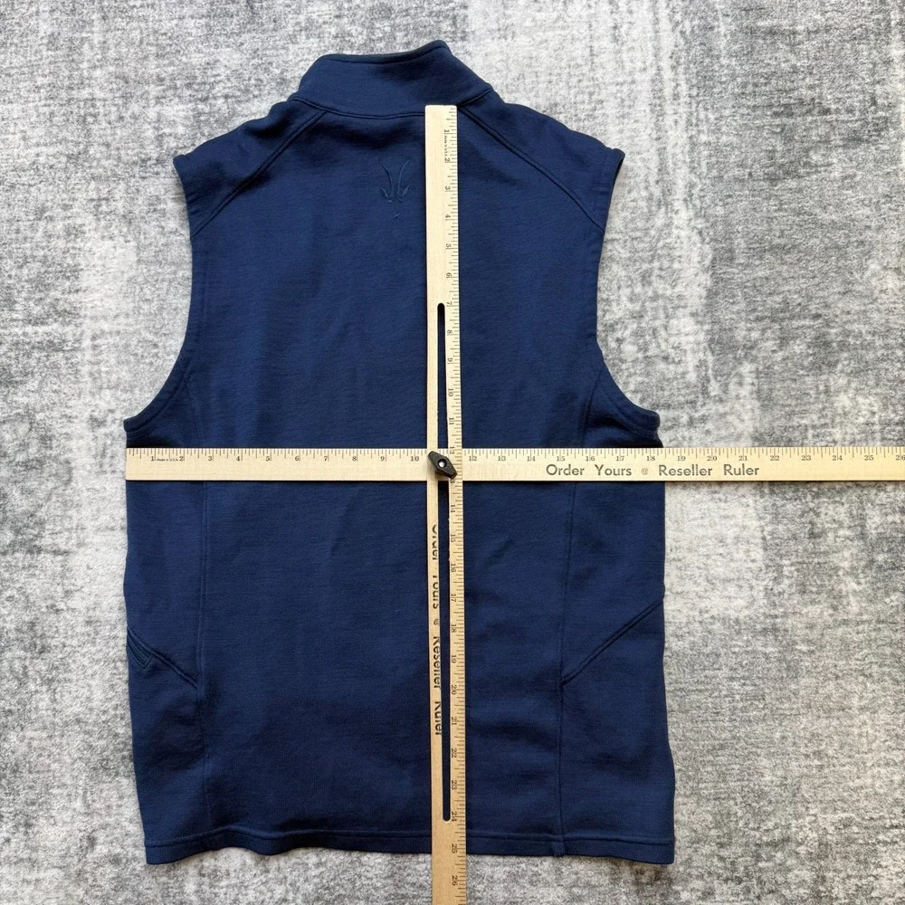 Ibex Vest Womens Large Blue Merino Wool Full Zip Lightweight Hiking Trail Travel